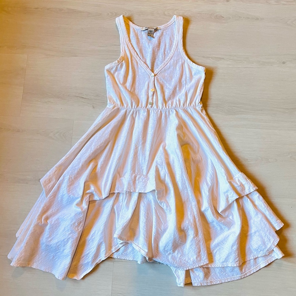 American Rag Cie Asymmetrical White Cotton Western Boho Midi Tank Dress Size S